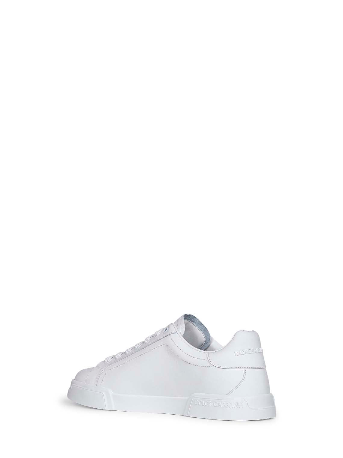 Dolce & Gabbana Men White Calf Leather Portofino Sneakers DOLCE & GABBANA