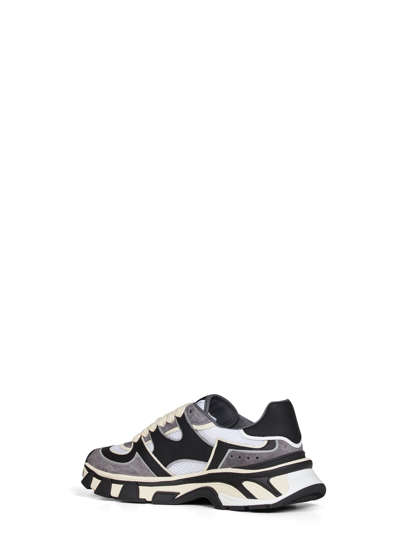 Dolce & Gabbana Men Black And White Nappa Calfskin Leather And Mesh Dg Country Road Sneakers DOLCE & GABBANA