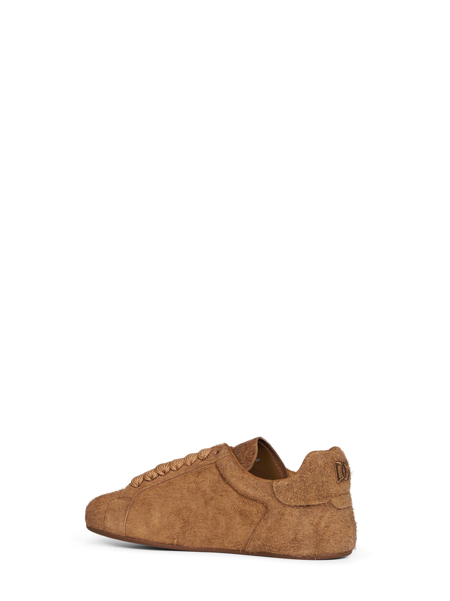 Dolce & Gabbana Men Light Brown Suede Split Leather Portofino Soft Sneakers DOLCE & GABBANA