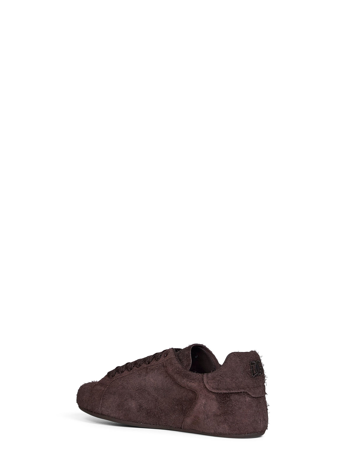 Dolce & Gabbana Men Dark Brown Suede Split Leather Portofino Soft Sneakers DOLCE & GABBANA