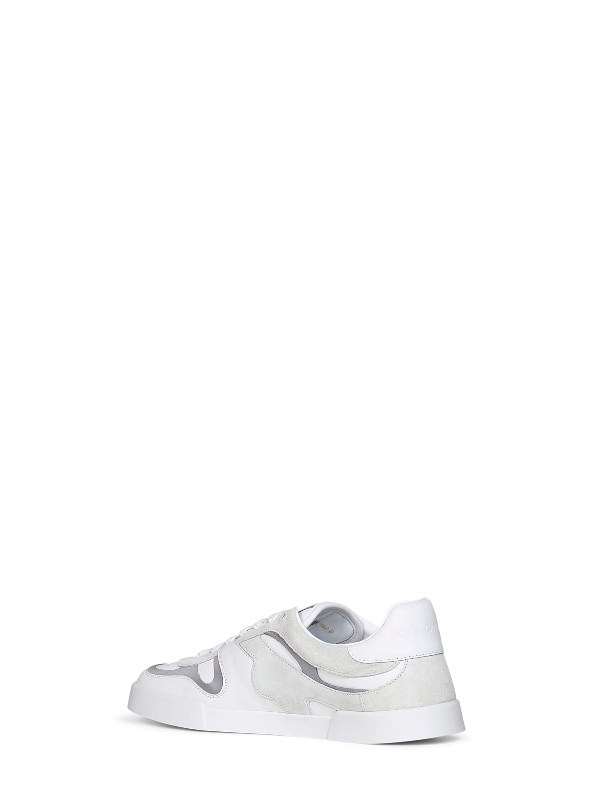 Dolce & Gabbana Men White And Ice Nappa Calfskin And Suede Portofino Sneakers DOLCE & GABBANA