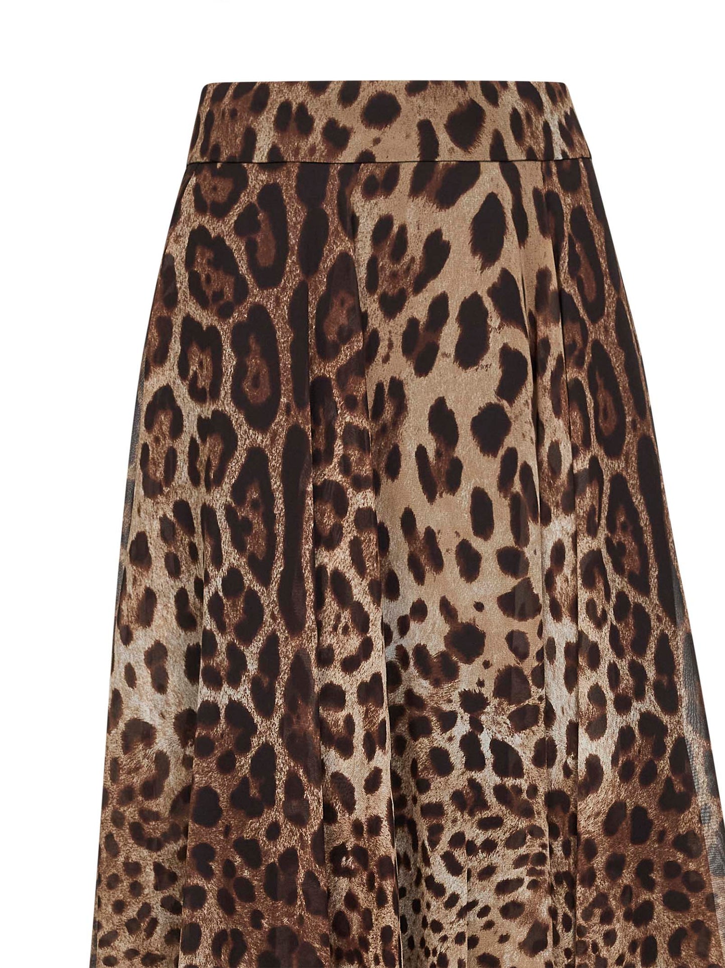 Dolce & Gabbana Women Leopard Print Chiffon Full Skirt DOLCE & GABBANA