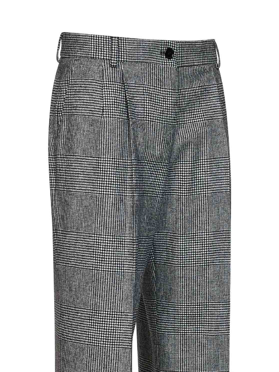Dolce & Gabbana Women Black And White Prince Of Wales Check Wool And Cashmere Straight-Leg Trousers DOLCE & GABBANA