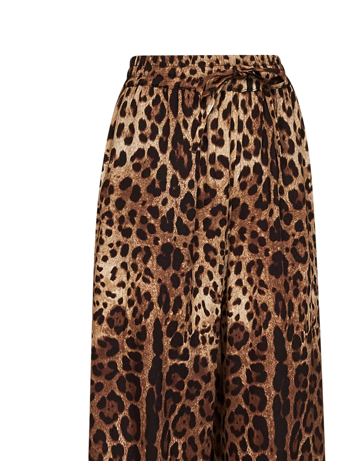 Dolce & Gabbana Women Leo-Print Stretch Silk Wide-Leg Trousers DOLCE & GABBANA