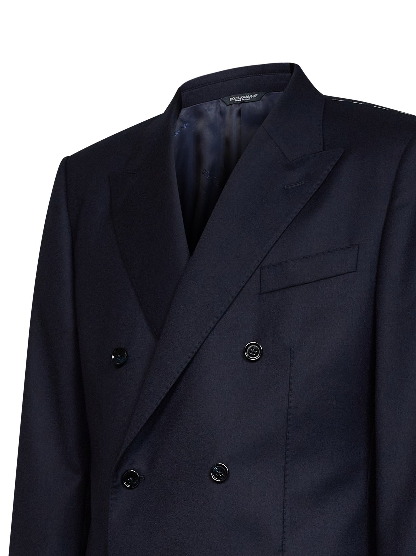 Dolce & Gabbana Men Blue Stretch Wool Martini Light Double-Breasted Jacket DOLCE & GABBANA