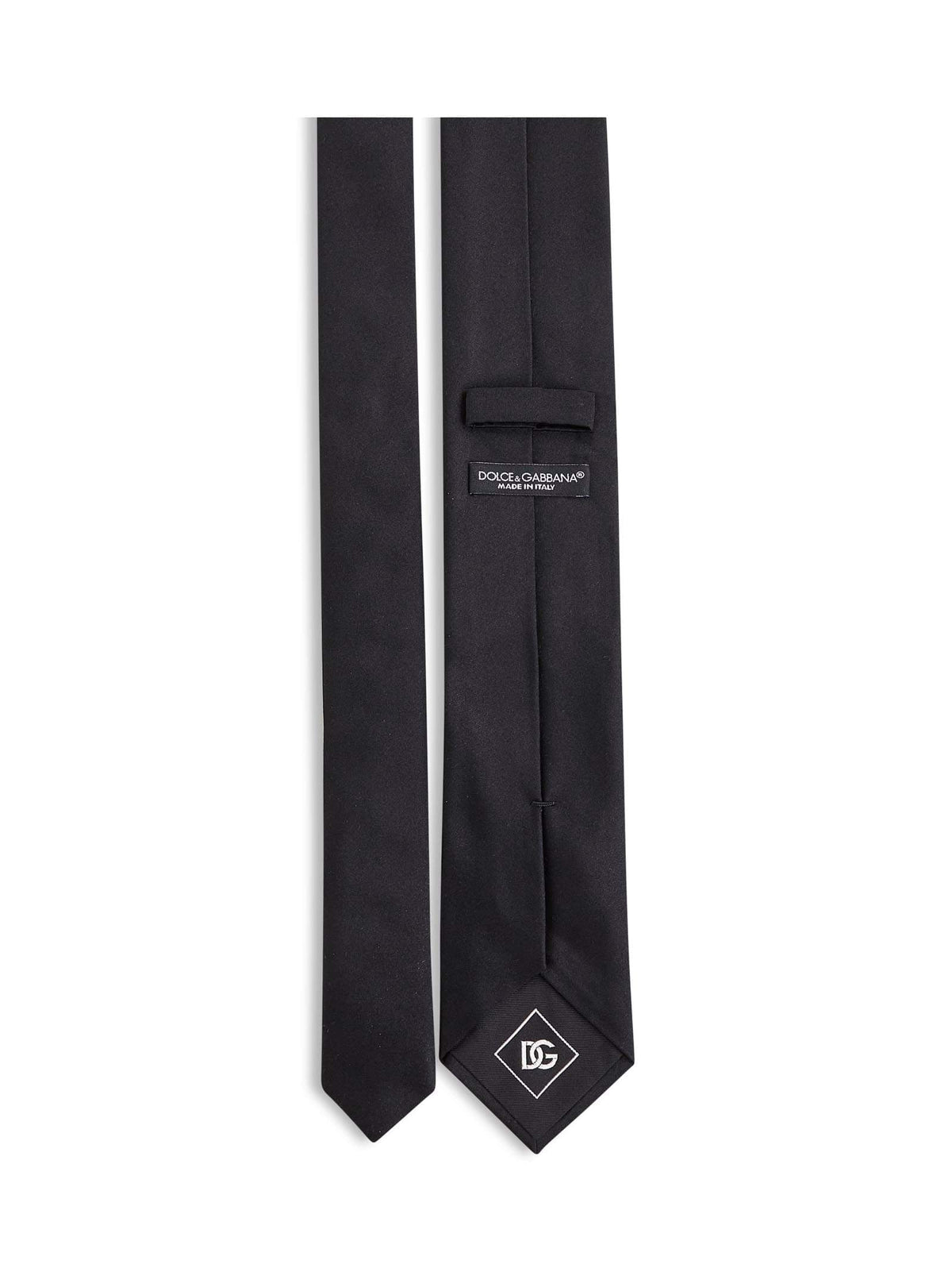 Dolce & Gabbana Men Black Silk Satin Martini Tie DOLCE & GABBANA