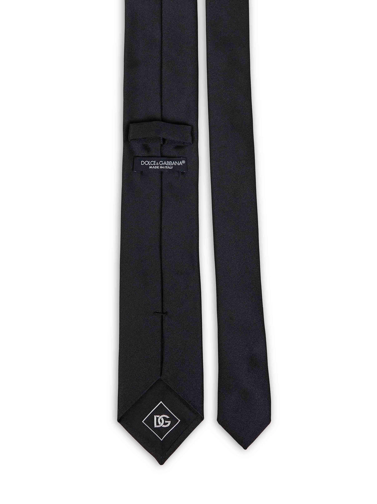 Dolce & Gabbana Men Black Silk Satin Martini Tie DOLCE & GABBANA