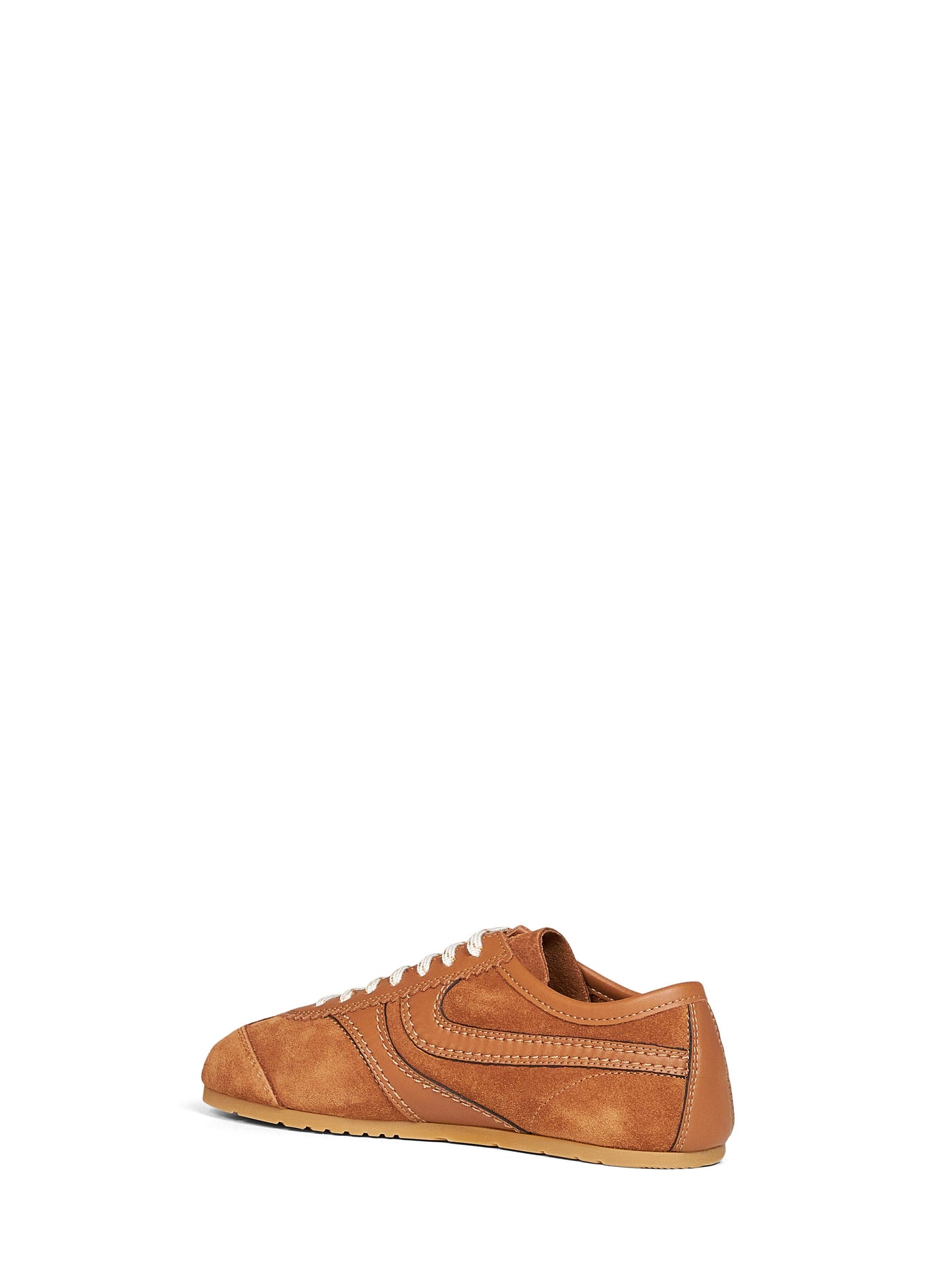 Dries Van Noten Women Tan Suede Sneakers With Leather Details DRIES VAN NOTEN