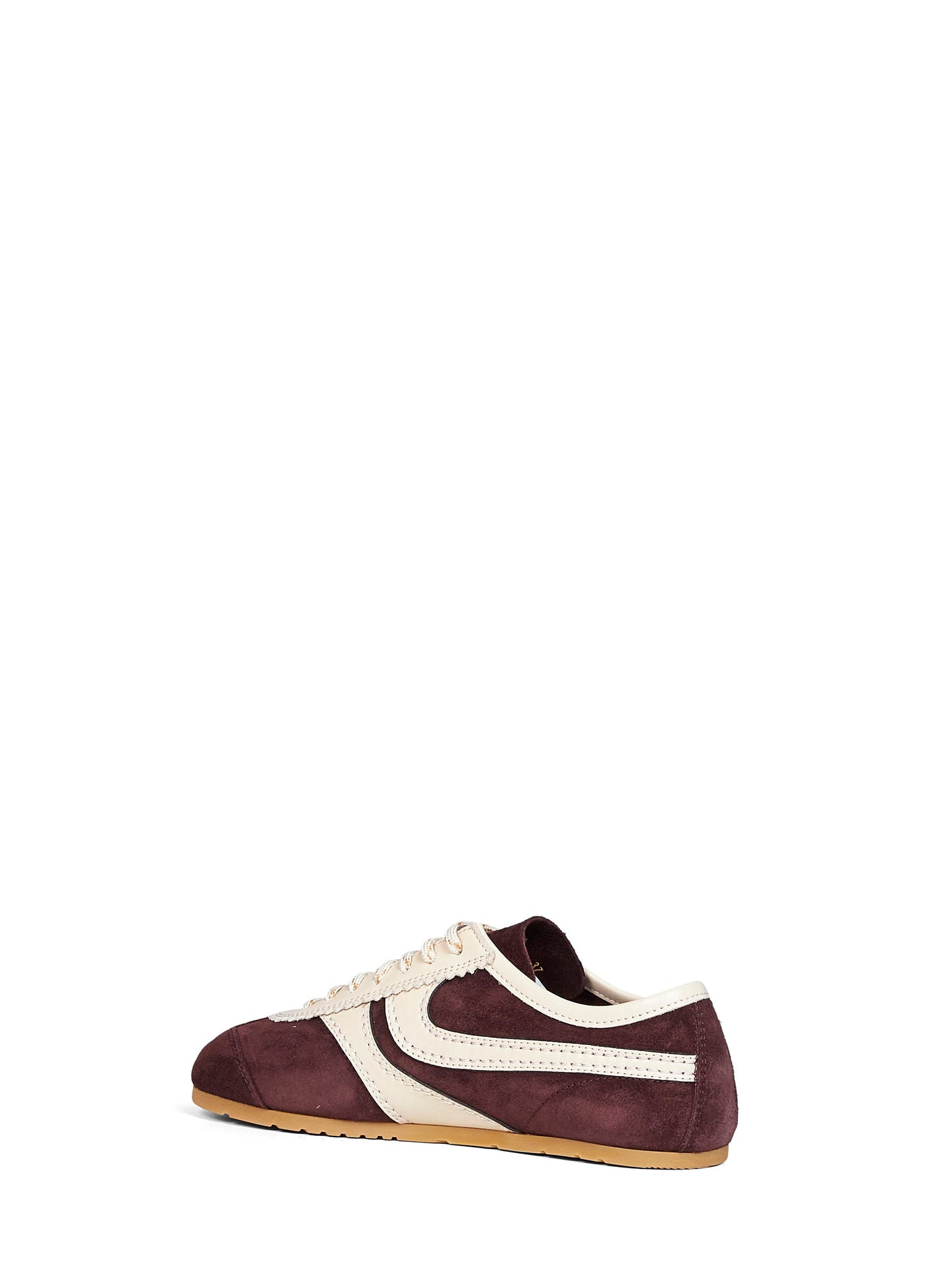 Dries Van Noten Women Dark Purple Suede Sneakers With Leather Details DRIES VAN NOTEN
