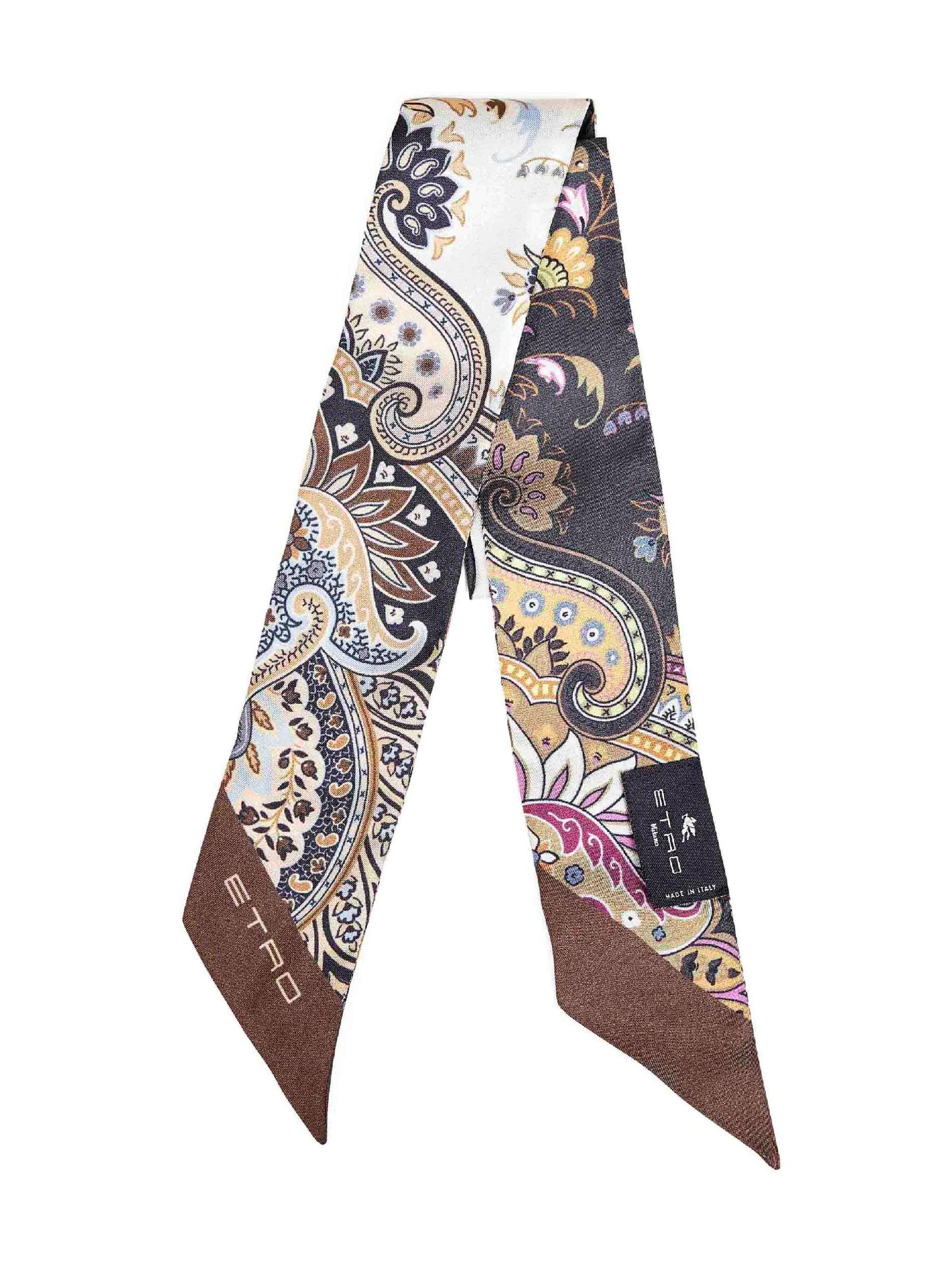 Etro Women Black Silk Twill Paisleyna With Paisley Pattern ETRO