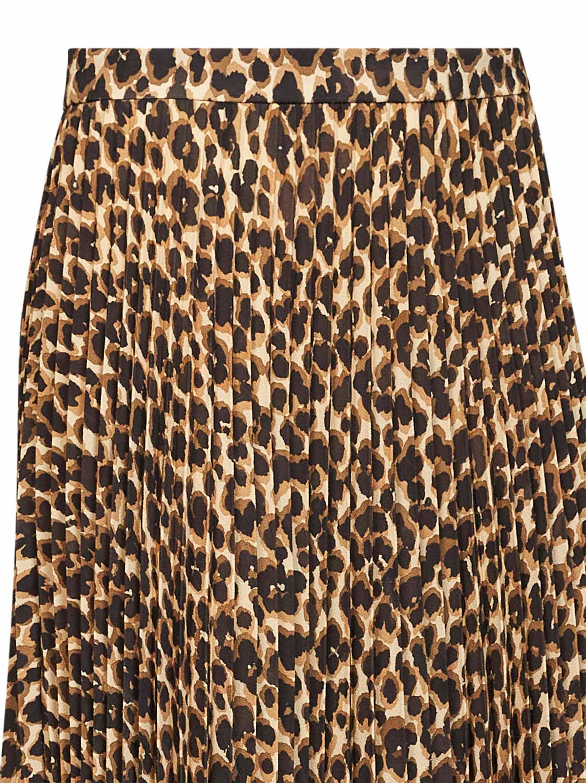 Etro Women Beige Printed Stretch Sablé Long Pleated Skirt ETRO