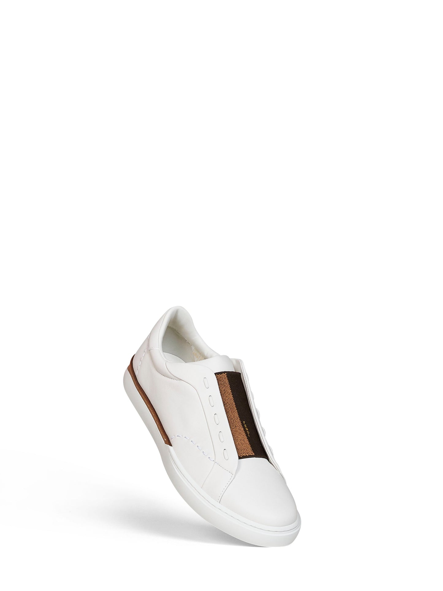 Fendi Men White Smooth Leather Fendi City Low-Top Sneakers FENDI