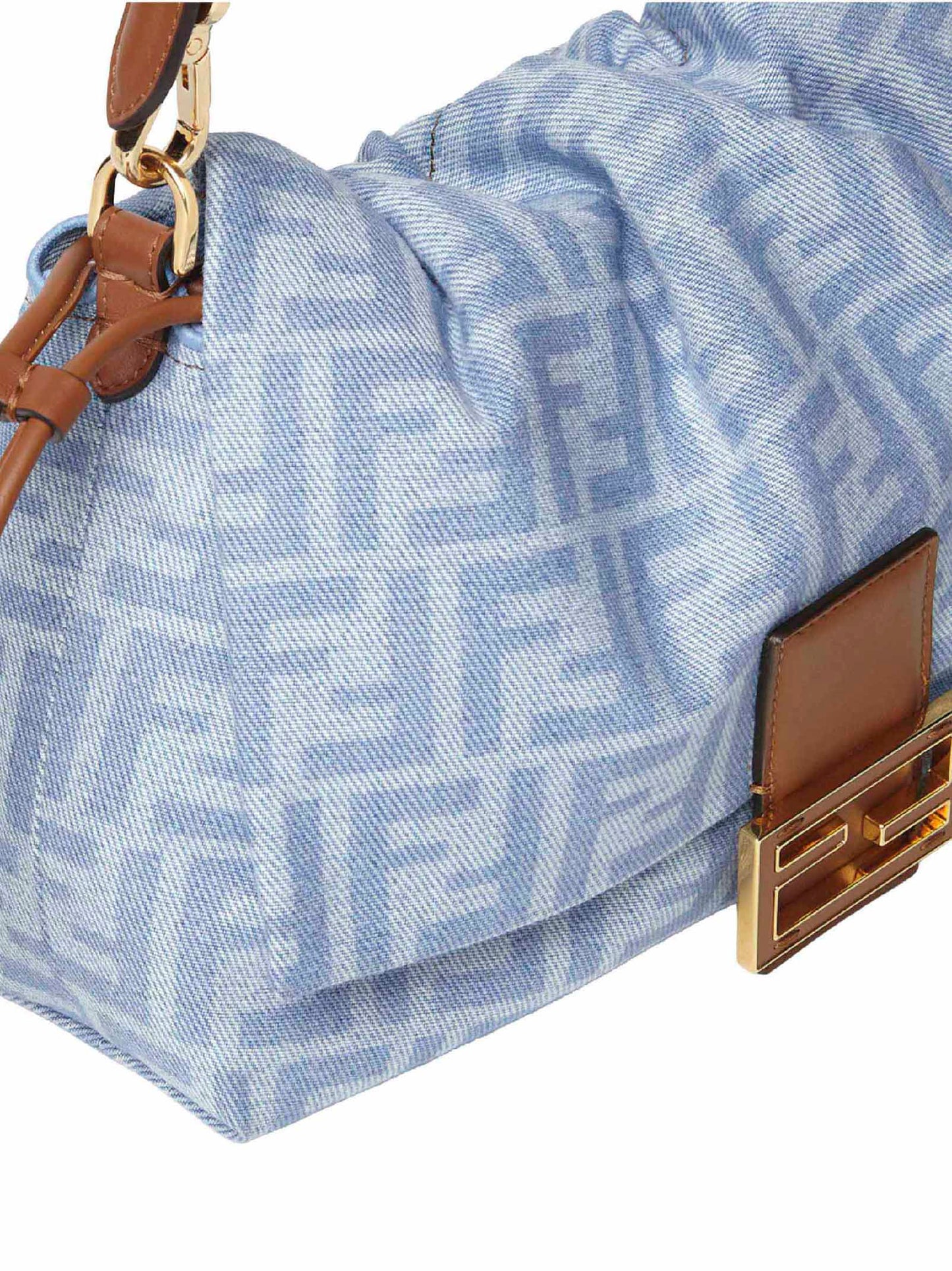 Fendi Women Light Blue Medium Baguette Mamma Bag FENDI