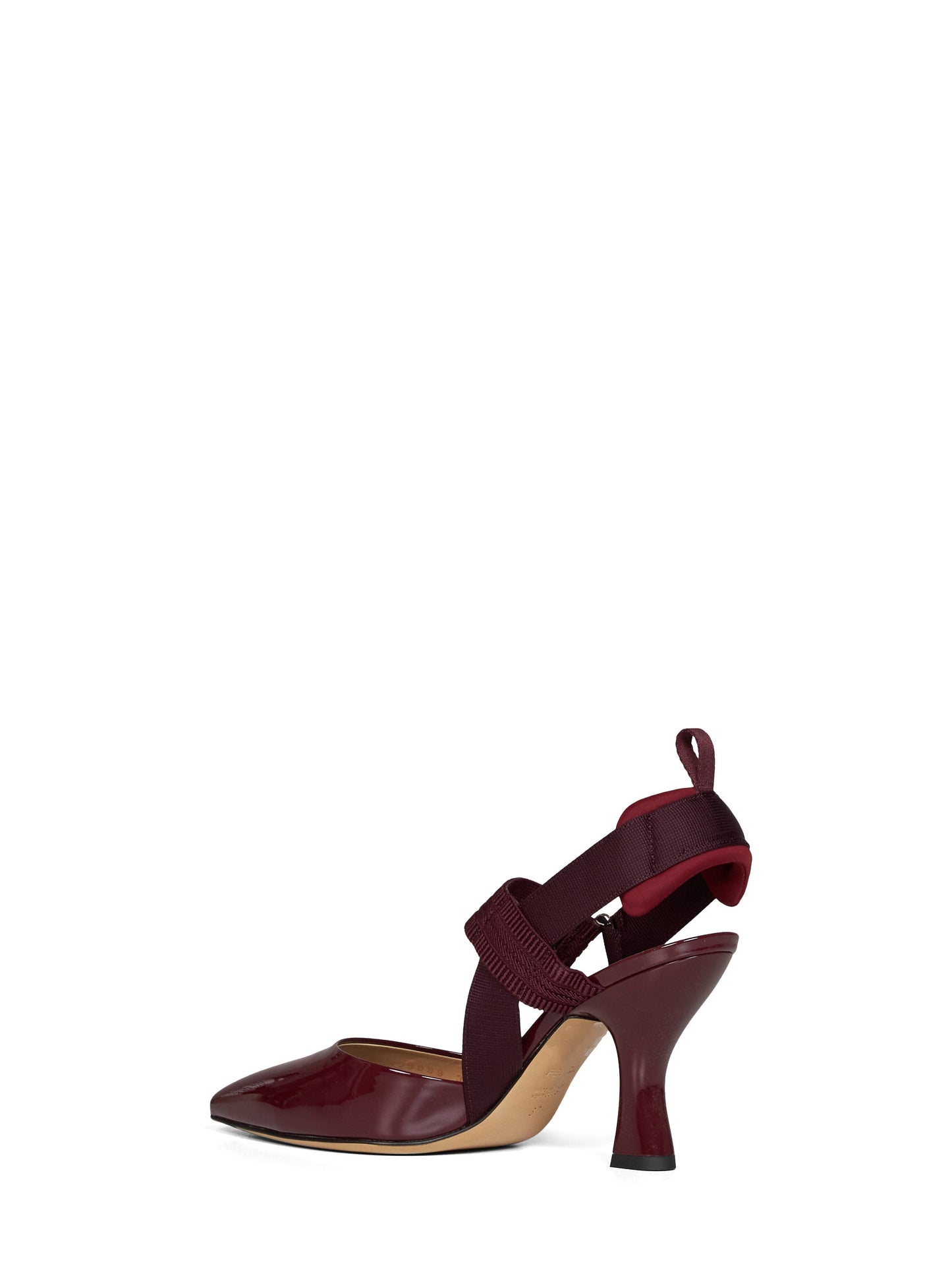 Fendi Women Burgundy Patent Leather Colibrì Slingbacks FENDI
