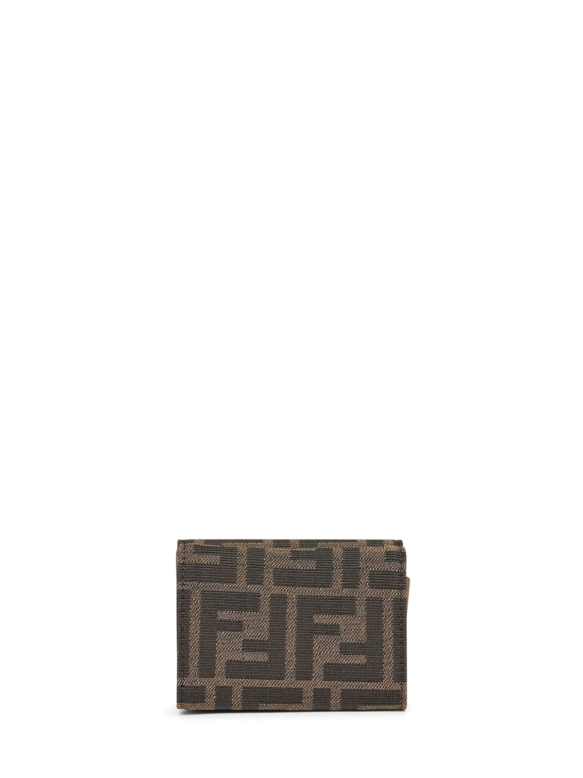 Fendi Women Brown Baguette Micro Trifold Wallet FENDI