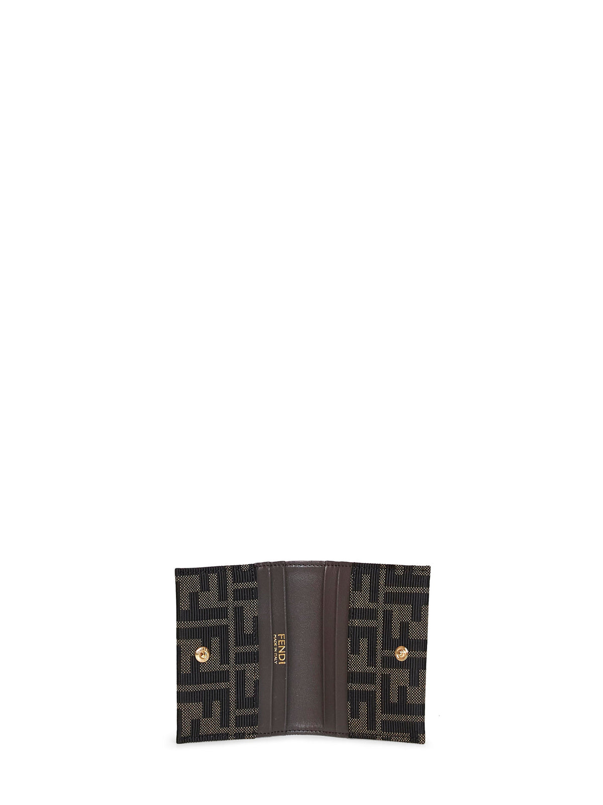 Fendi Women Tobacco Brown Card Case Ff Jacquard Card Case FENDI