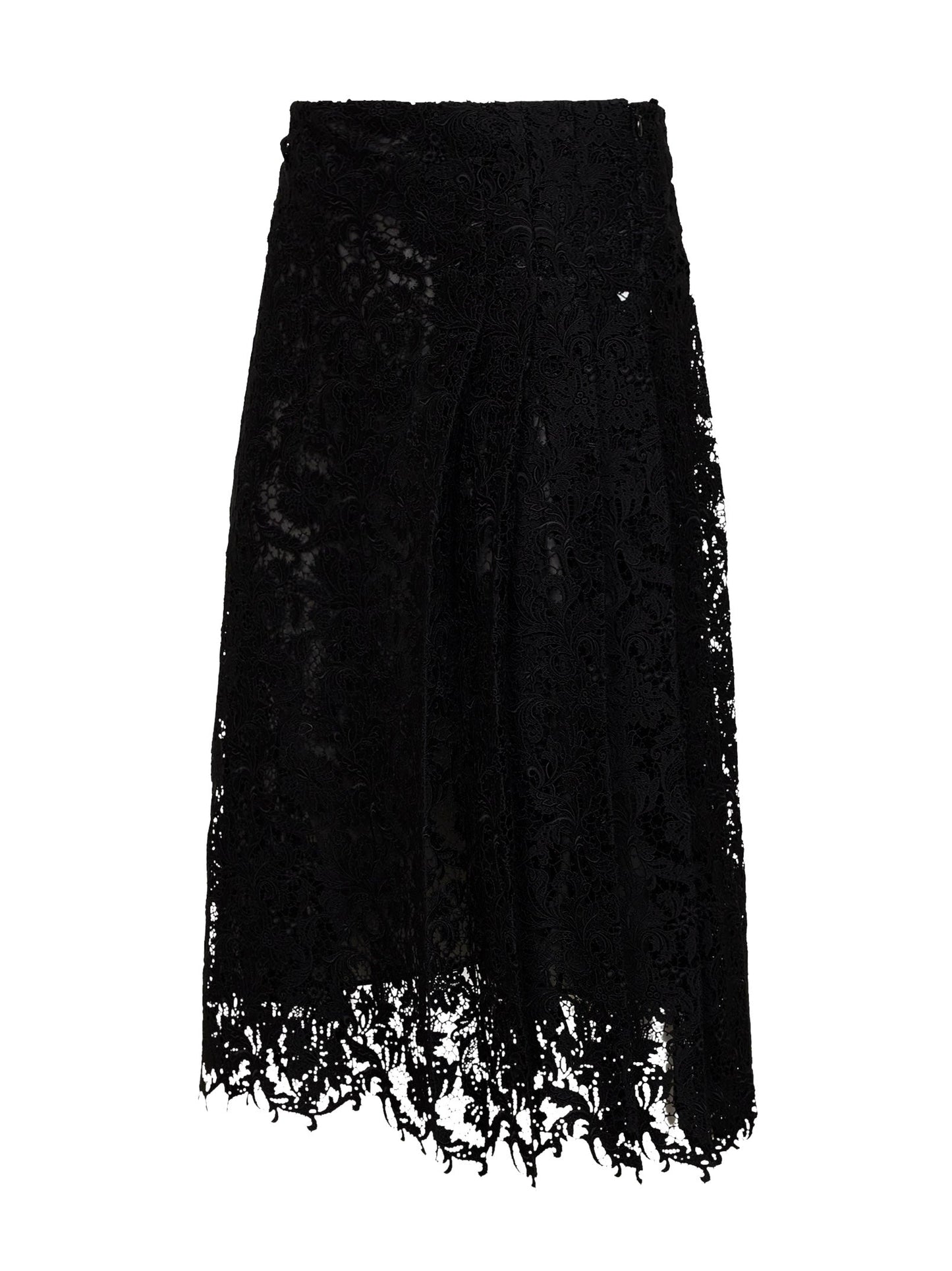 Fendi Women Black Lace Midi Skirt FENDI