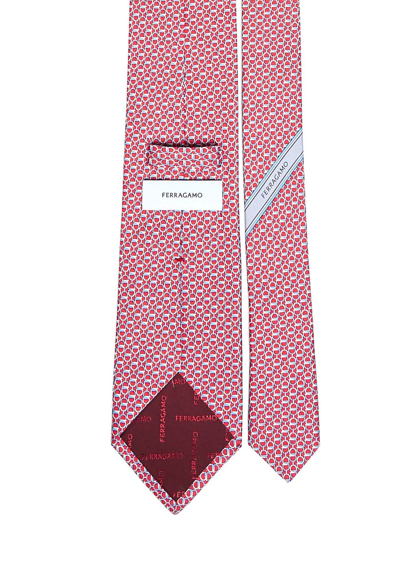 Ferragamo Men Red Gancini Silk Twill Tie FERRAGAMO