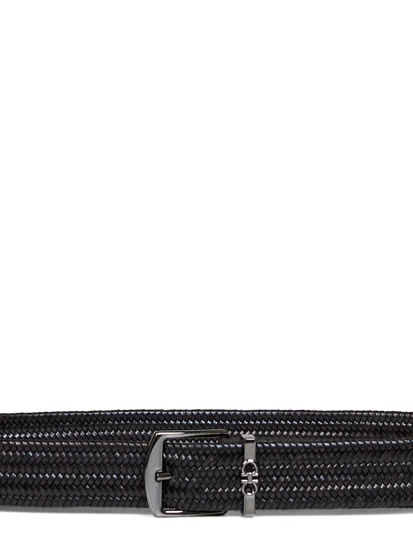 Ferragamo Men Dark Brown Woven Leather Belt