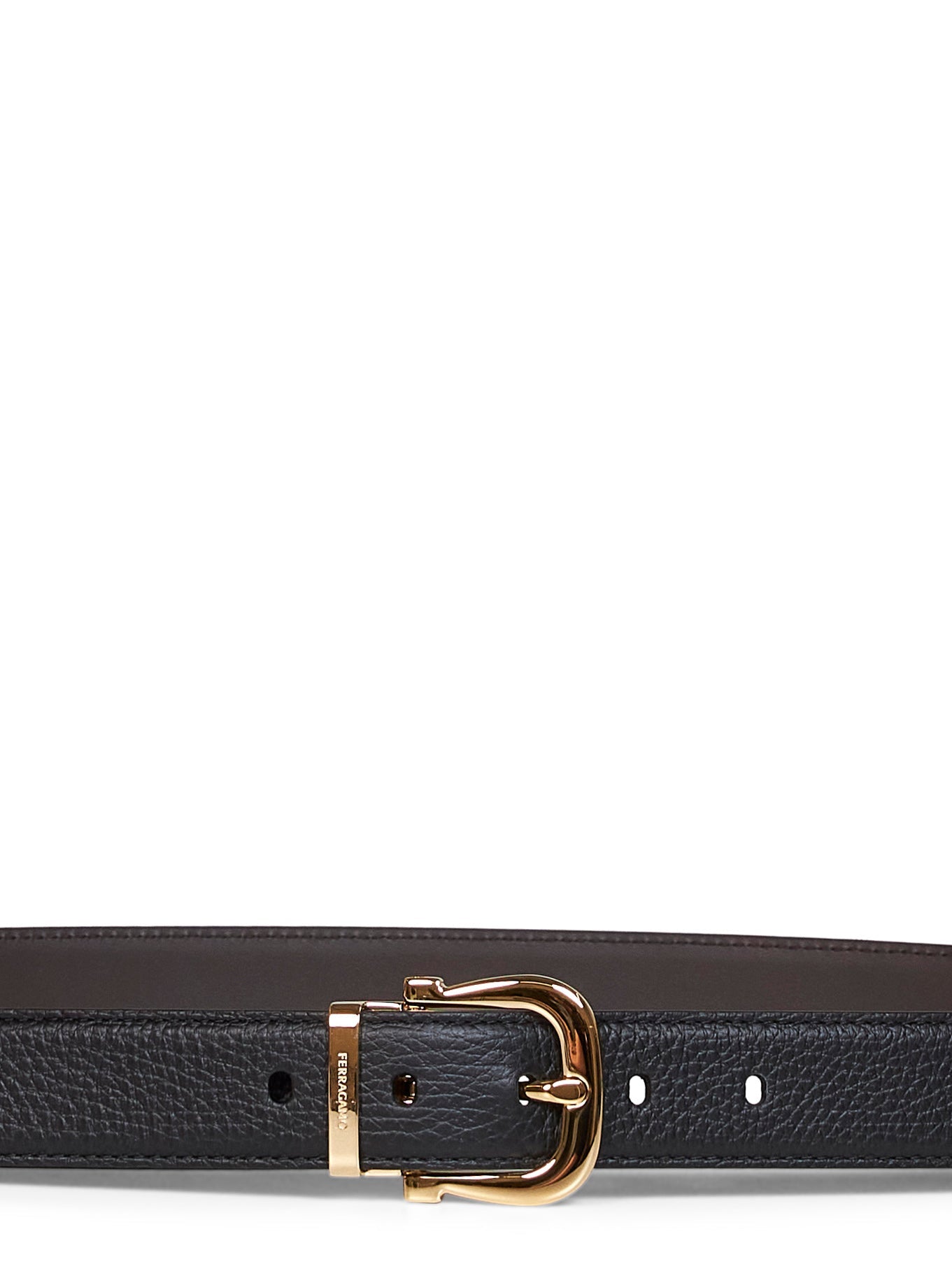 Ferragamo Men Black And Dark Brown Reversible Gancini Belt FERRAGAMO