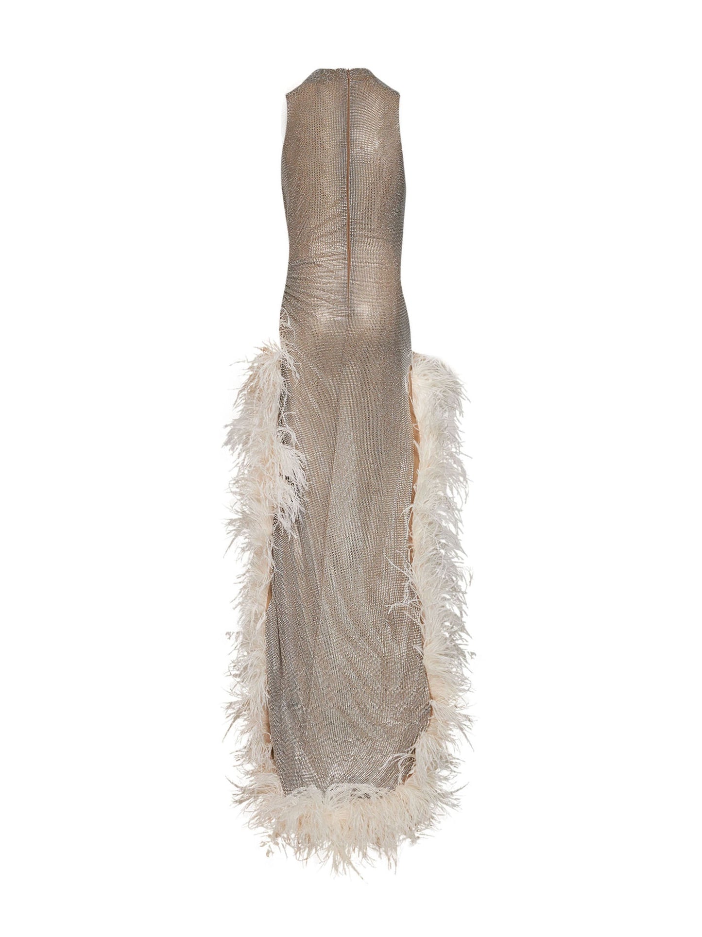 Giuseppe Di Morabito Women Silver Crystal-Embellished Tulle Asymmetric Maxi Dress GIUSEPPE DI MORABITO