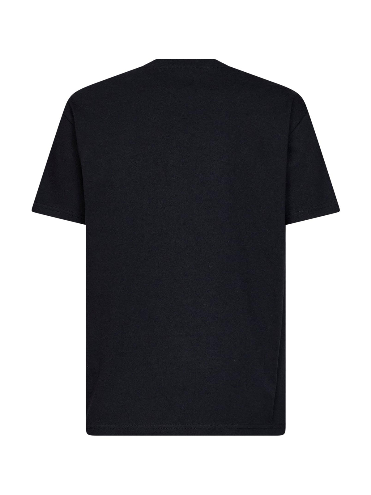 Givenchy Men Black Cotton T-Shirt With Givenchy Paris Pompom Embroidery GIVENCHY
