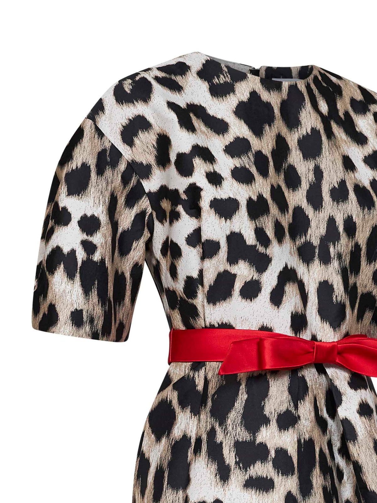 Givenchy Women Beige Leopard Jacquard Cocoon Mini Dress GIVENCHY
