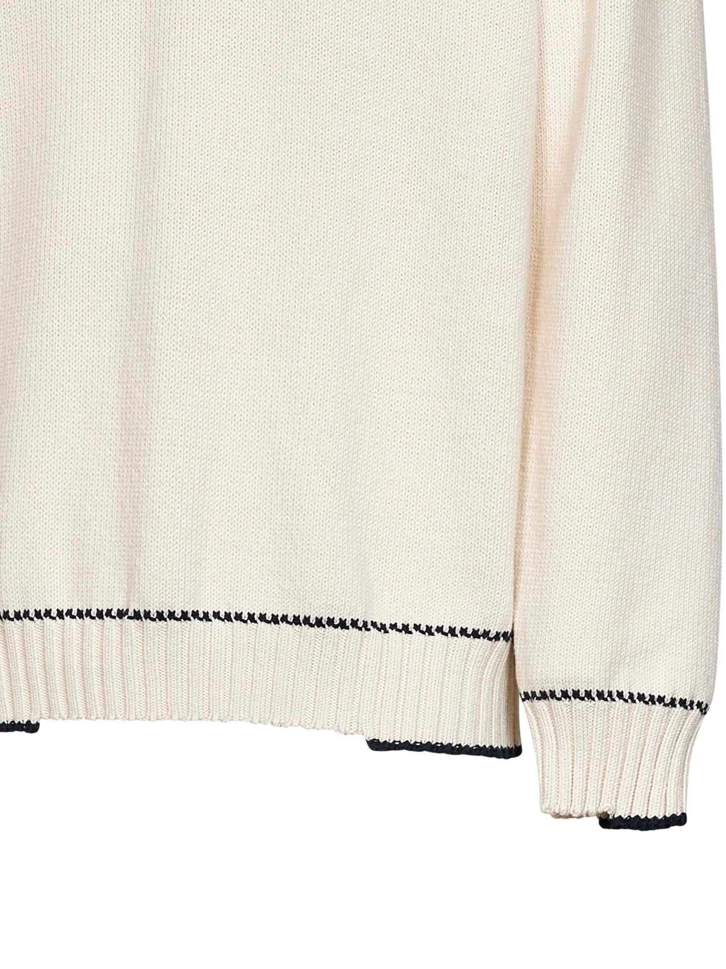 Golden Goose Men White Cotton Knit Polo Shirt With Print GOLDEN GOOSE