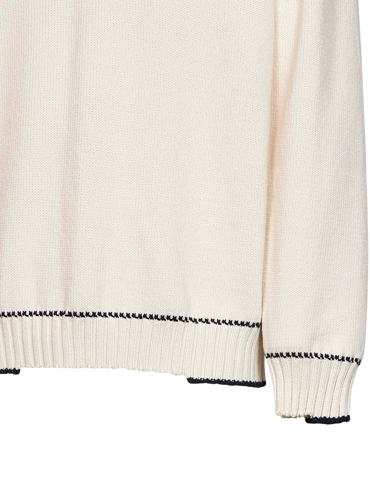 Golden Goose Men White Cotton Knit Polo Shirt With Print GOLDEN GOOSE
