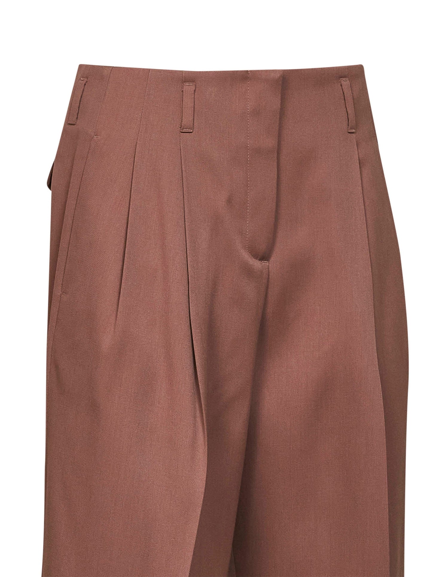 Golden Goose Women Bronze Pink Wool Gabardine Journey Wide-Leg Trousers GOLDEN GOOSE