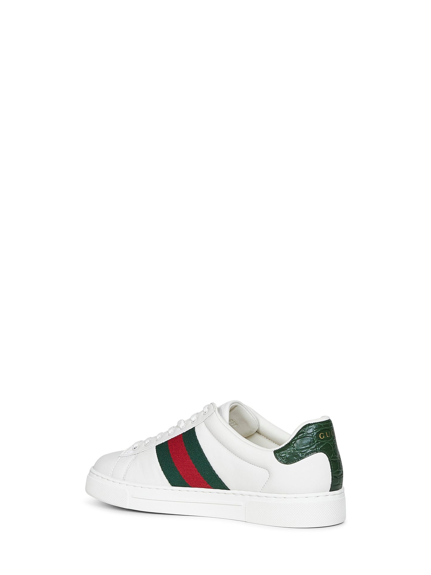 Gucci Men White Leather Gucci Ace Sneakers GUCCI