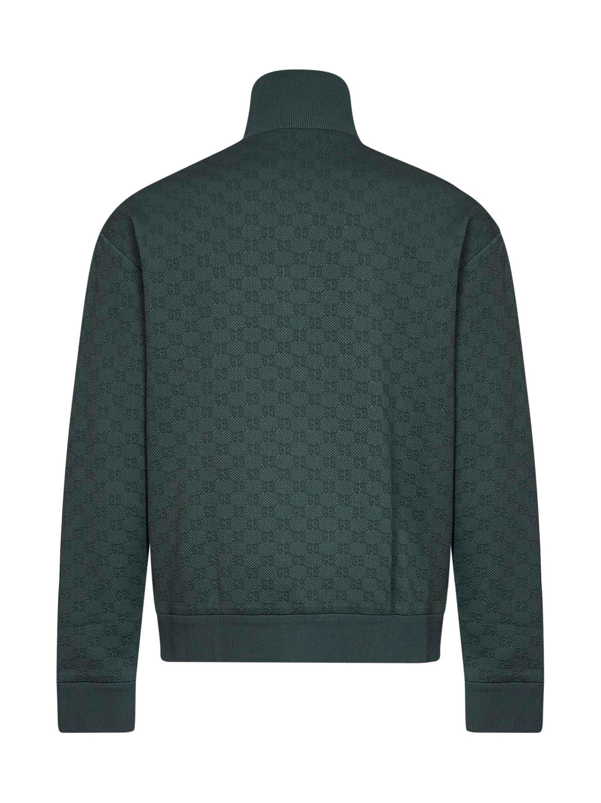 Gucci Men Dark Green Technical Gg Jersey Zipped Tracktop GUCCI