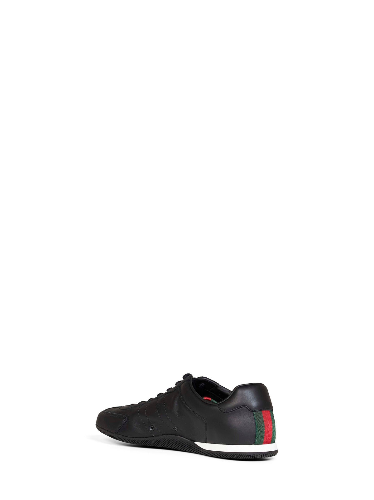 Gucci Men Black Shift Low-Top Leather Sneakers GUCCI