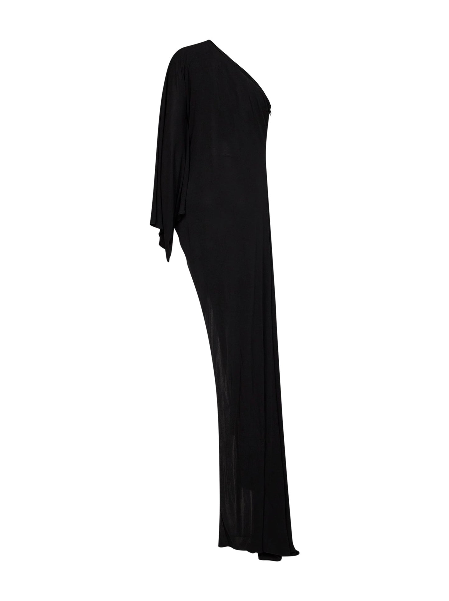 Gucci Women Black Viscose Jersey Asymmetric Long Dress GUCCI
