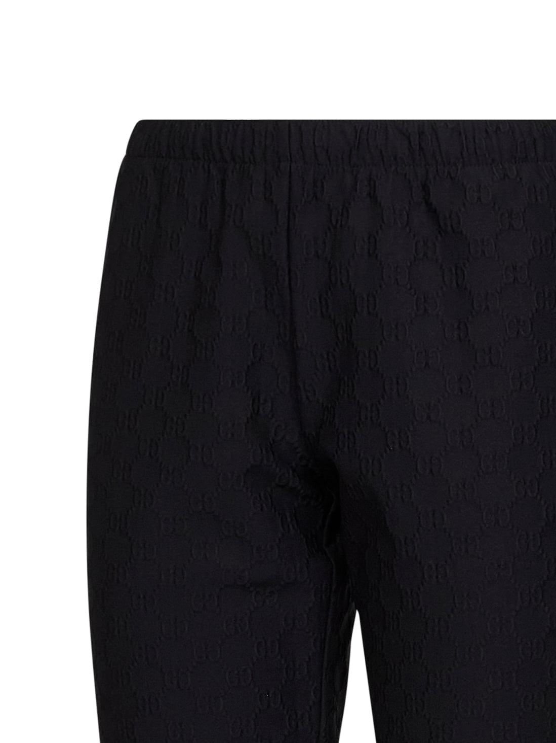 Gucci Women Black Gg Jacquard Jersey Capri Pants GUCCI