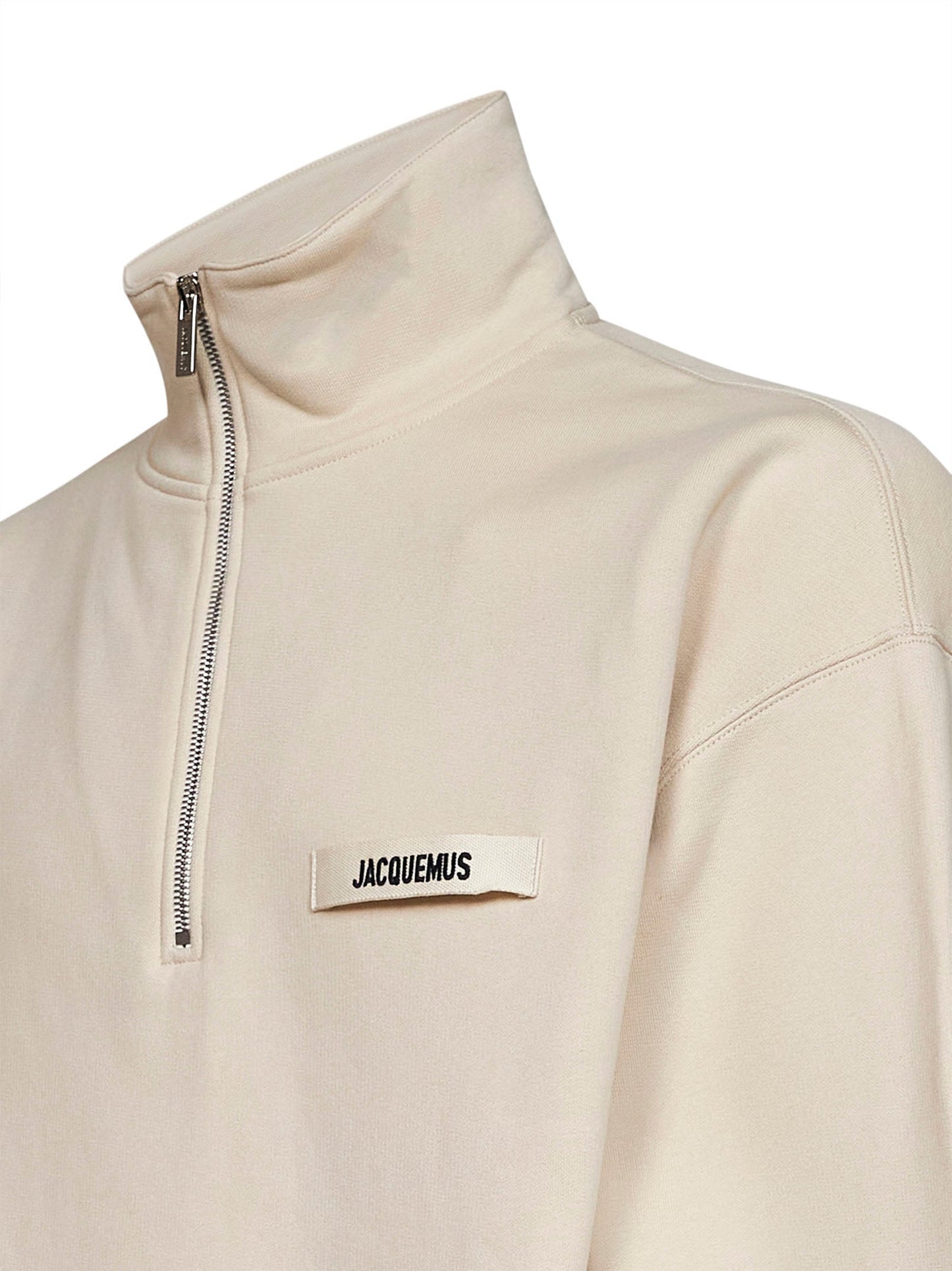Jacquemus Men Beige The Gros Grain Zipped-Rollneck Sweatshirt JACQUEMUS