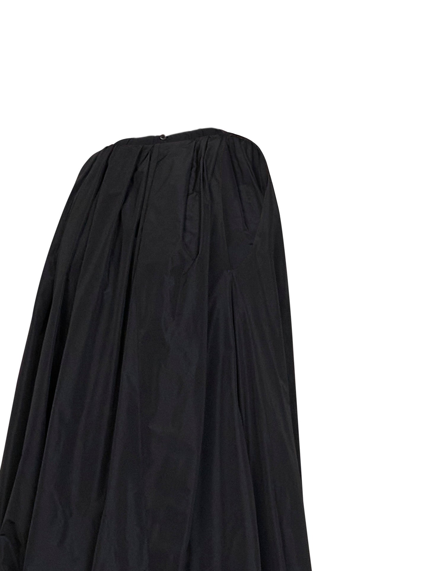 Jil Sander Women Black Technical Faille Asymmetric Midi Dress JIL SANDER
