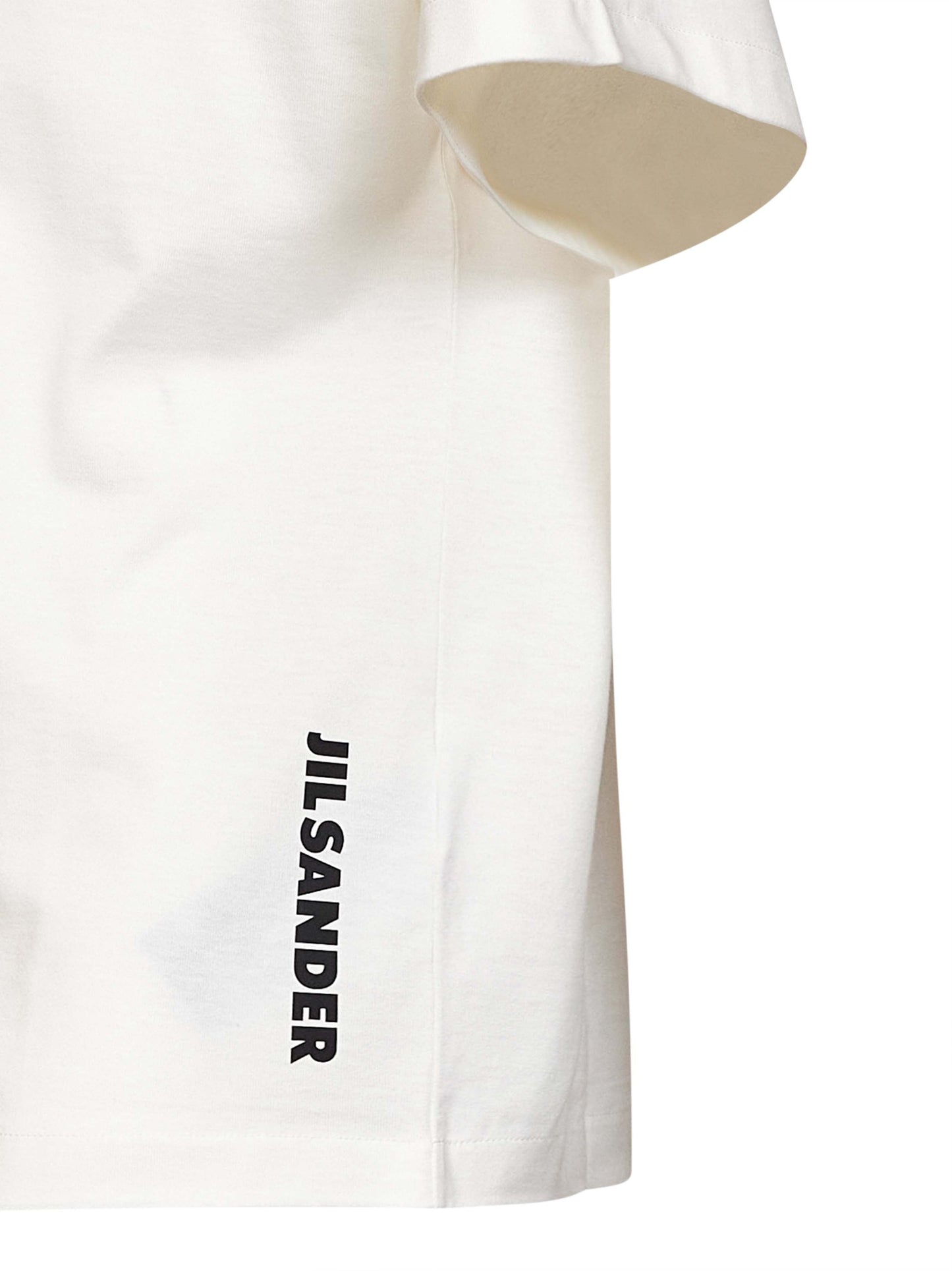 Jil Sander Men Porcelain Cotton Boxy T-Shirt With Jil Sander Logo JIL SANDER