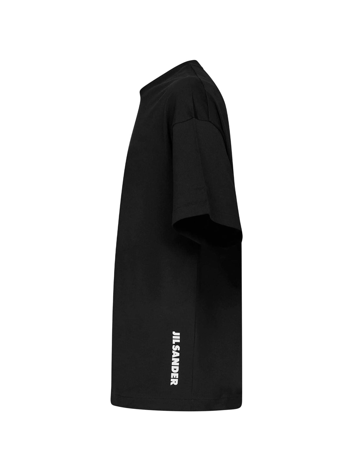 Jil Sander Men Black Cotton Boxy T-Shirt With Jil Sander Logo JIL SANDER