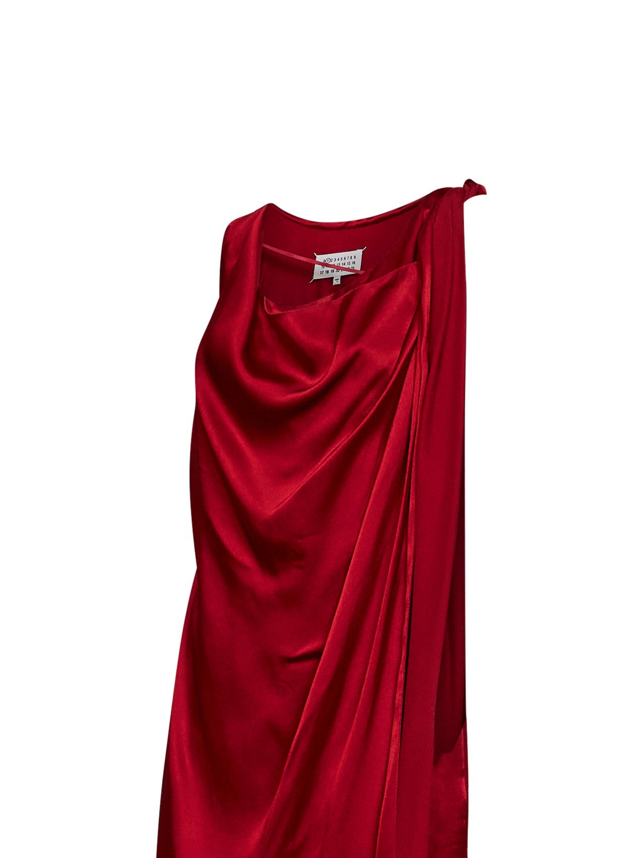 Maison Margiela Women Dark Red Satin Draped Maxi Dress MAISON MARGIELA