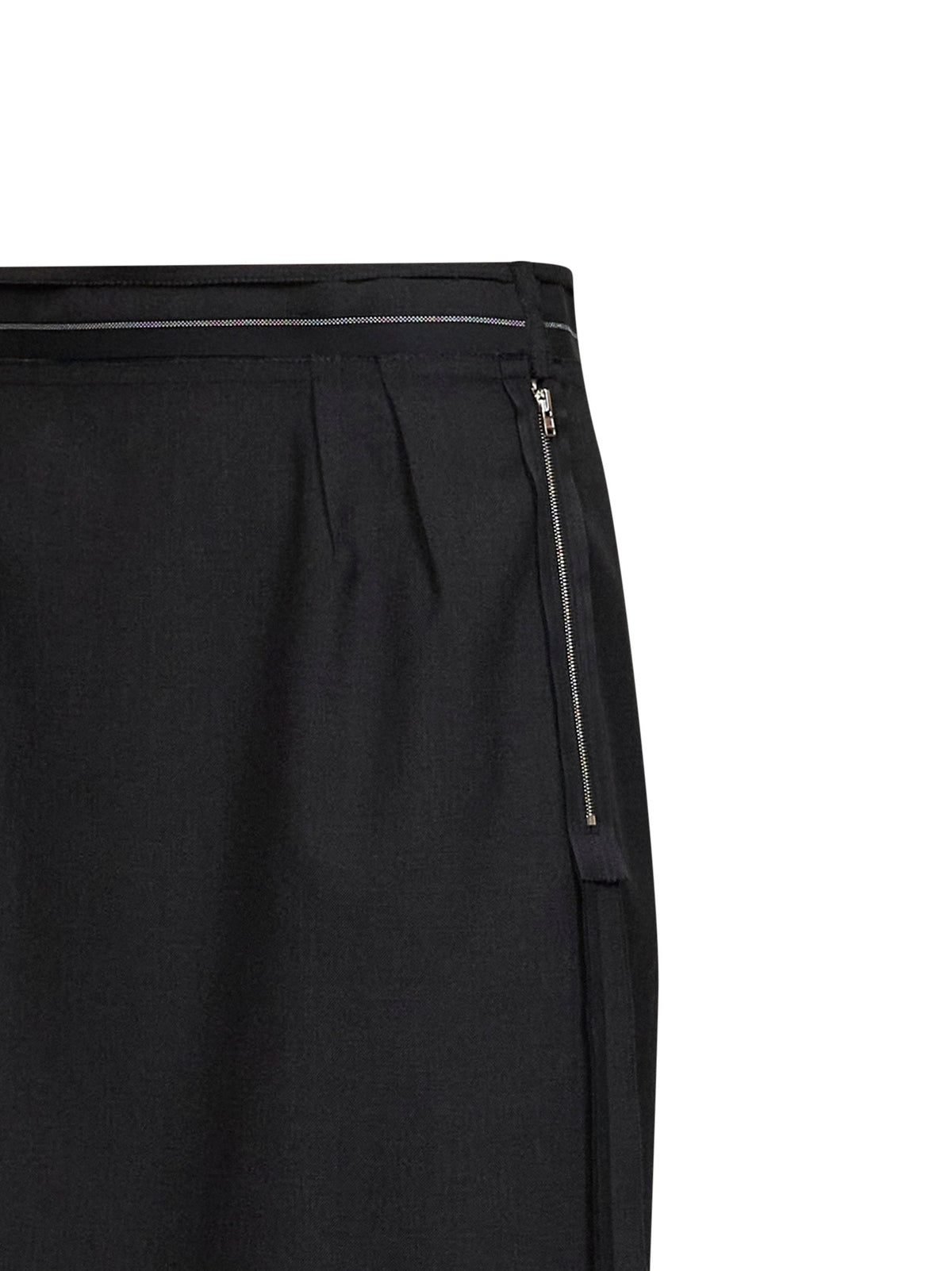 Maison Margiela Women Charcoal Wool Reversed Midi Skirt MAISON MARGIELA
