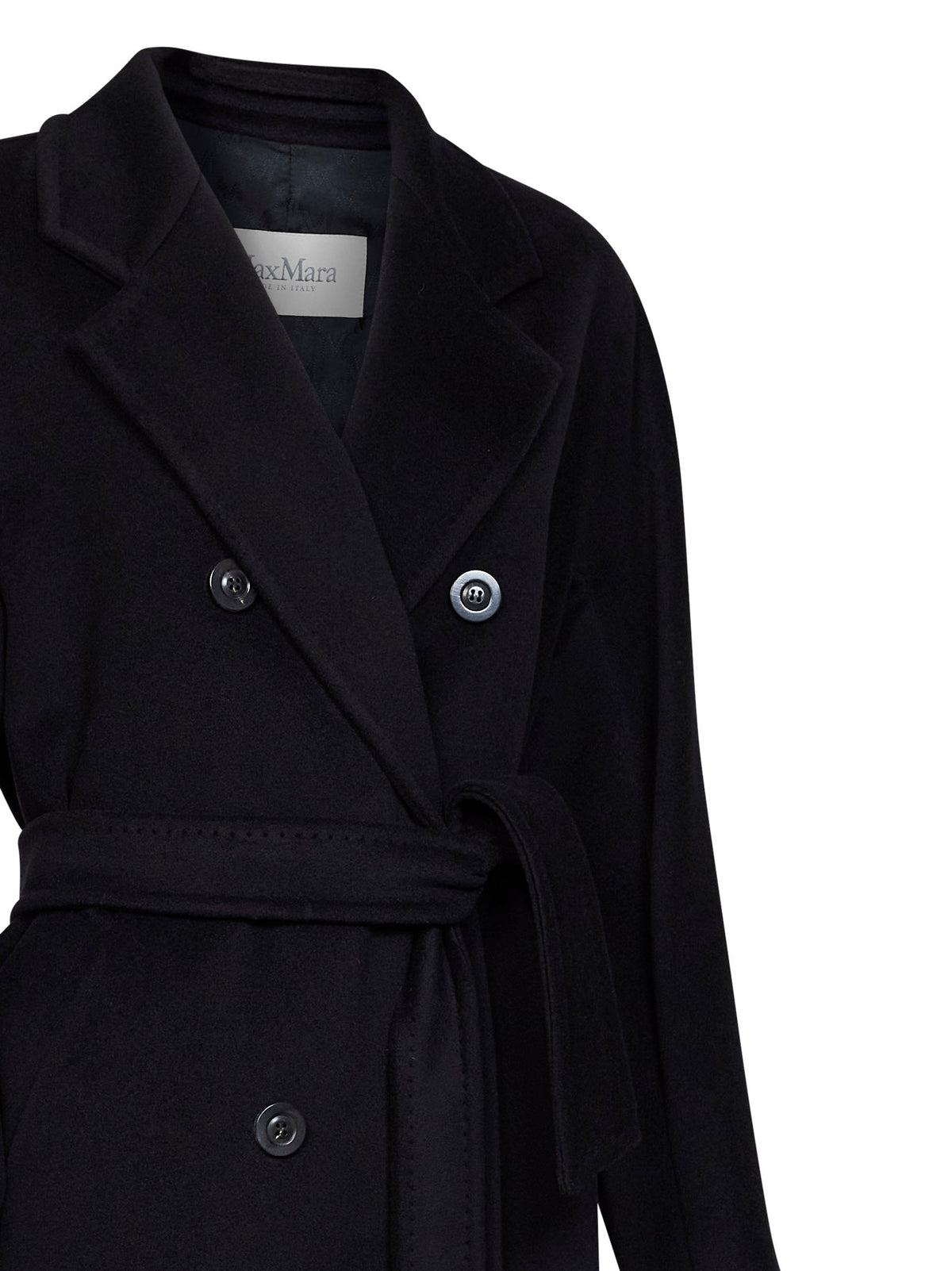Max Mara Women Black 101801 Icon Coat Madame Belted Coat MAX MARA