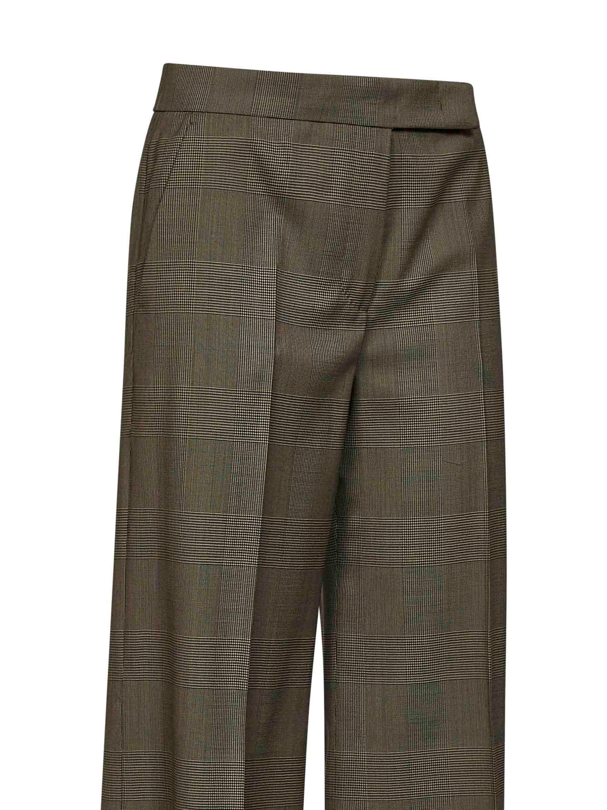 Max Mara Women Khaki Green Glen Plaid Wool Mxmnetto Trousers MAX MARA