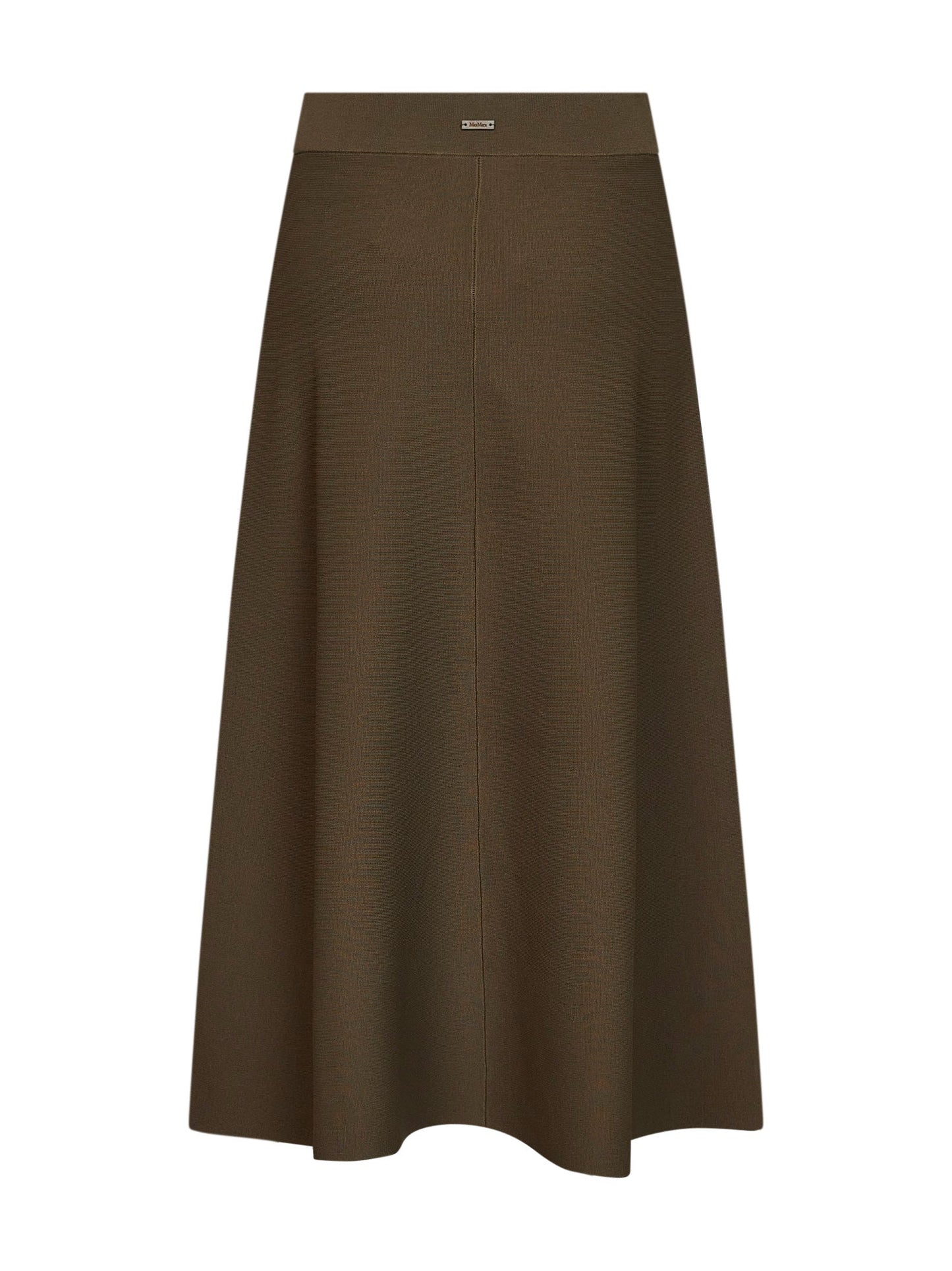 Max Mara Women Khaki Green Viscose Crepe Mxmfuggito Flared Midi Skirt MAX MARA