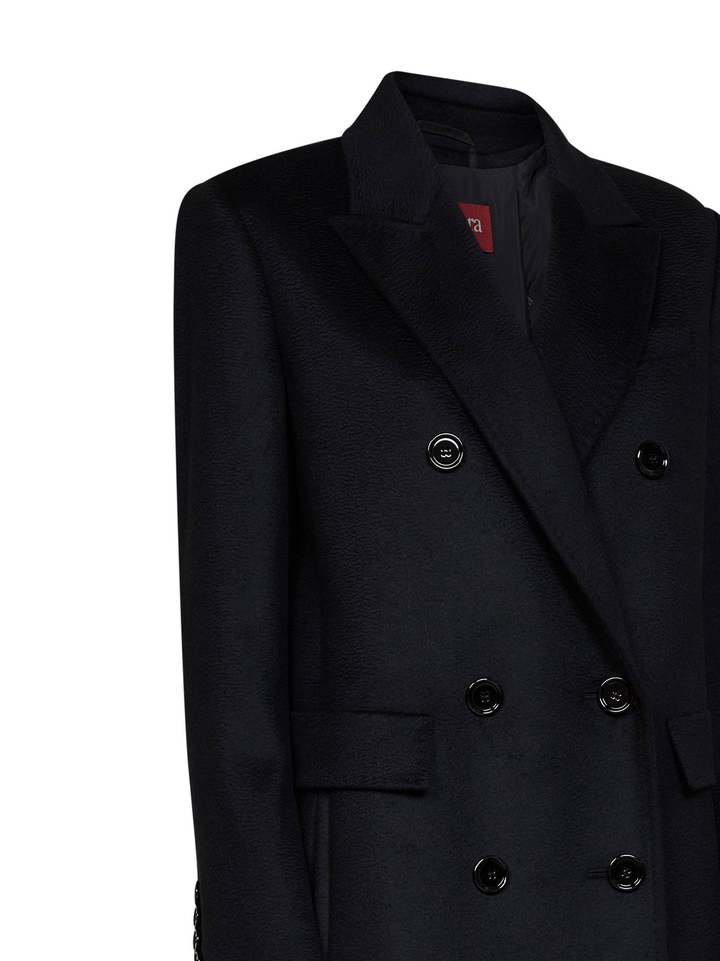 Max Mara Studio Women Black Msteffige Tuxedo-Style Long Coat MAX MARA STUDIO