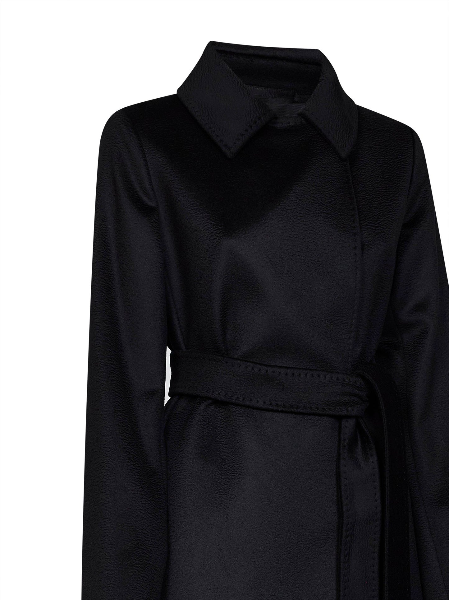Max Mara Studio Women Black Bcollag Long Wrap Coat MAX MARA STUDIO