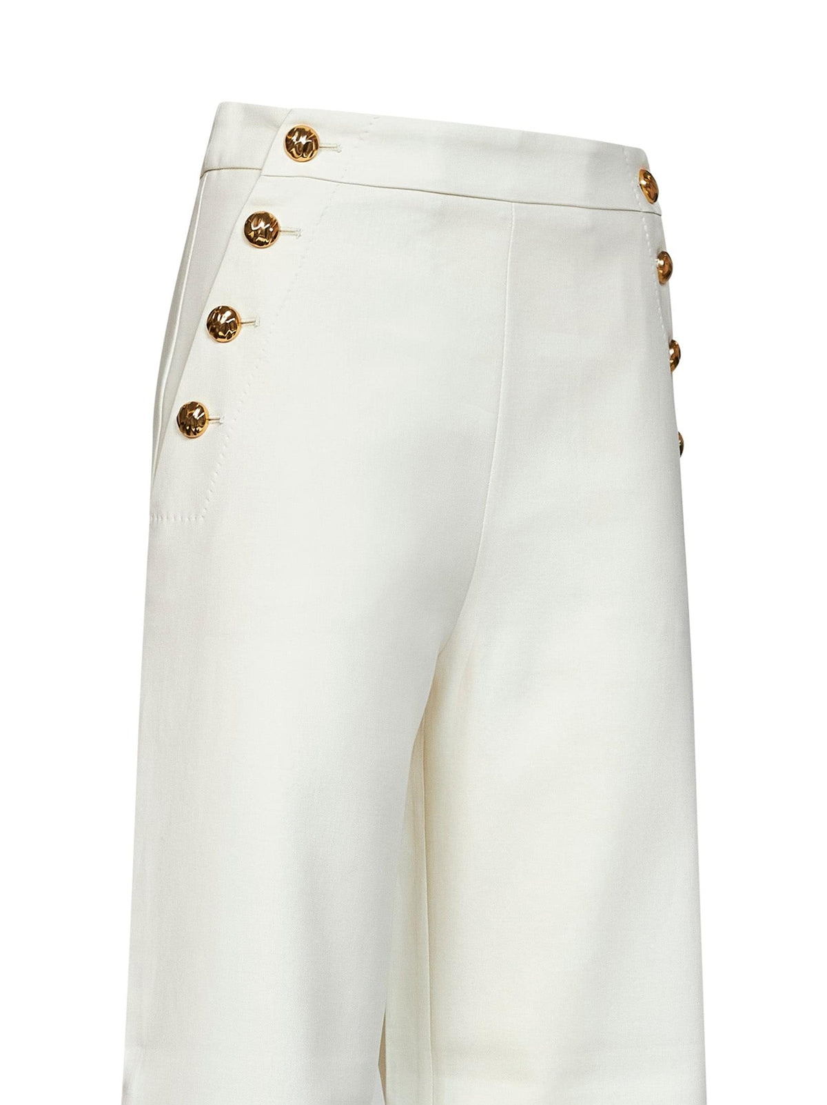 Max Mara Studio Women Ivory White Cotton Mstbetulla Palazzo Trousers MAX MARA STUDIO