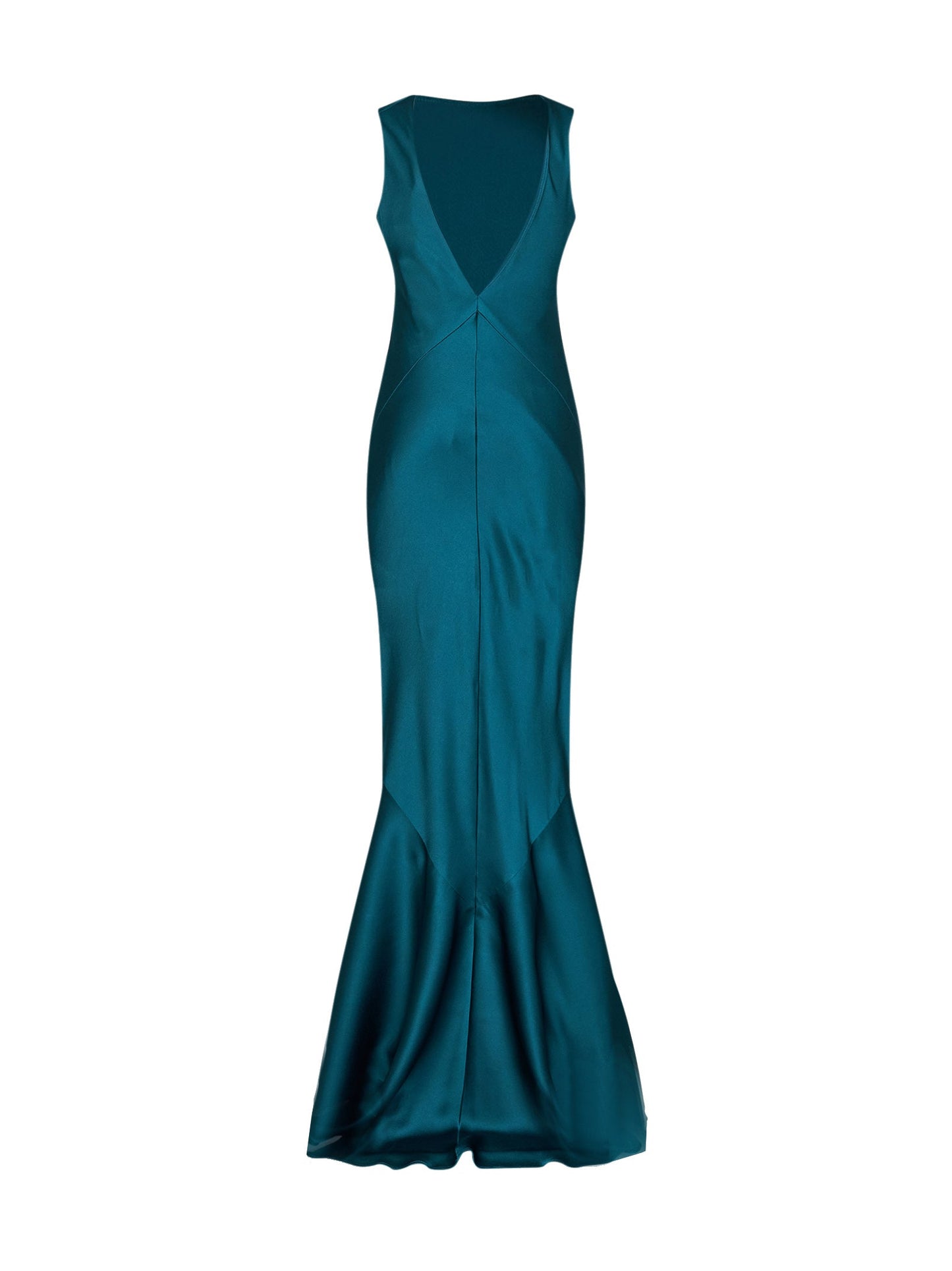 Max Mara Studio Women Oil Green Envers Satin Mserum Long Dress<Br/> MAX MARA STUDIO