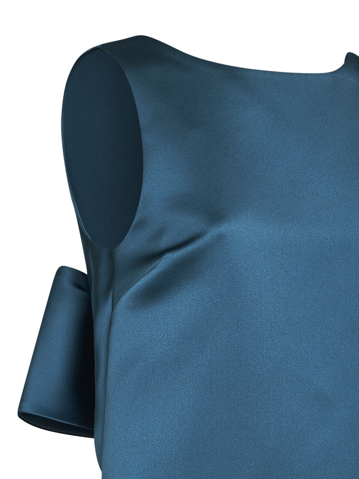 Max Mara Studio Women Oil Green Taffeta Msescalata Short Dress With Bow MAX MARA STUDIO