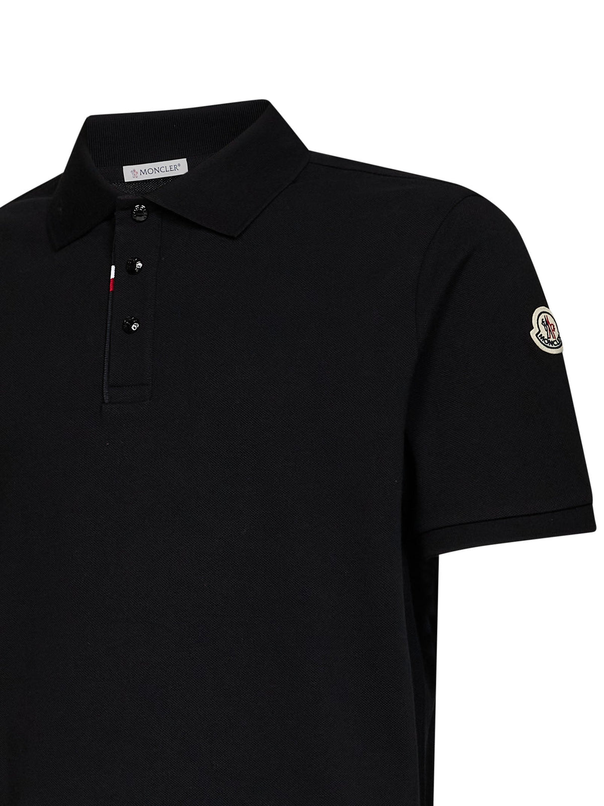 Moncler Men Black Cotton Piqué Polo Shirt With Logo MONCLER